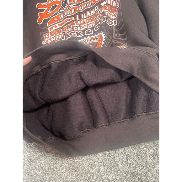 Vintage The Pound Graphic Hoodie Pullover Sweatshirt Brown/Orange 2XL Y2K Retro - Picture 10 of 11